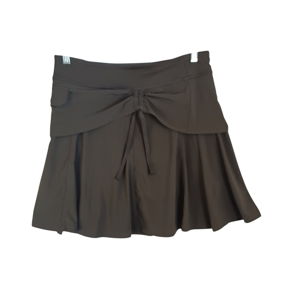 Athleta Olive Green Layered Tie Front Active Skort 219056 Womens Size 2